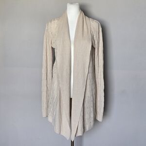 Ralph Lauren Black Label 100% Linen Cable Knit Shawl Collar Cardigan Sweater